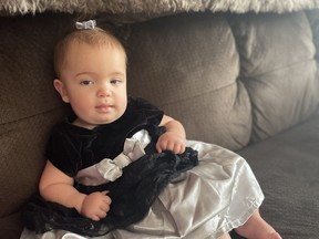 A GoFundMe campaign has been launched for Stony Plain's eight-month-old Viola Kaiser who has been diagnosed with an extremely rare genetic disorder called Sandhoff disease which comes with a life expectancy of two to five years. Photo by Heather Kaiser.