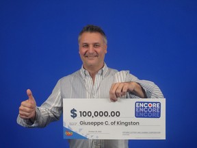 Giuseppe Cifala of Kingston won $100,000 in the Lotto Max draw on Sept. 30, 2022.
