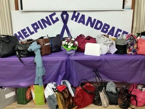 The seventh annual Helping Handbags wine and cheese event will be held at St. John's-By-the-Lake Anglican Church in Grand Bend on Nov. 18. The event collects donations of gently-used handbags and new toiletries for area women's shelters. Handout