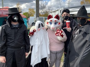 The annual Waterford Pumpkinfest was a great excuse to break out the Halloween costumes a bit early. Here, Kai Kowalski, left, Lily Rogers, Jade White, Danny Bennett and Emerald Mead checked out the midway and fair food on Saturday.