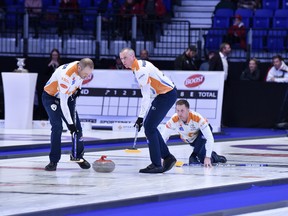 Brad Gushue won the men's title at the Pinty's Grand Slam of Curling Boost National at Memorial Gardens on Sunday