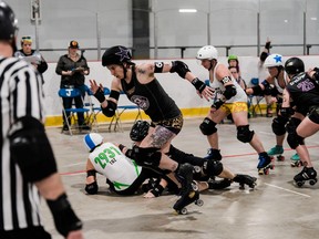Alysha Dunlop (Unleashed) of the Fort McMurray Roller Derby League. Photo by Thomas Hopkins Photography