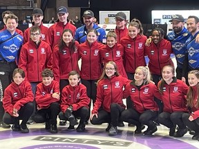 Junior curlers get an hour of training  on Sunday morning from some of the game's best
