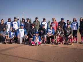 Mattamy Homes takes a group photo at the 2022 Batting Against Breast Cancer on September 10. The company has been a long-time participant and supporter of the annual fundraising event.
