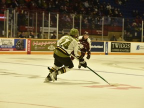 Ty Nelson in action versus the Petes last season