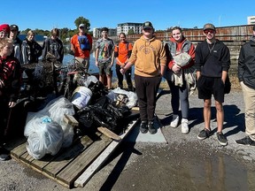 Grade 11 and 12 students from Bayside Secondary School's Environmental & Resource Management and Environmental Science classes participated in a Moira River clean-up. SUBMITTED PHOTO