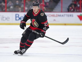 Dillon Heatherington has been named the Belleville Senators captain for the 2022/23 season, which opens this weekend with a home-and-home series with the Laval Rocket. The Senators are on the road Friday to face Laval, then host the Rocket Saturday at 7:05 p.m. André Ringuette/NHLI via Getty Images