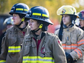 Firefighters from all over Canada participate in the Fire Service Women Ontario's 2022 two-day training symposium on Friday at the Quinte Fire Station in Quinte West, Ontario. ALEX FILIPE