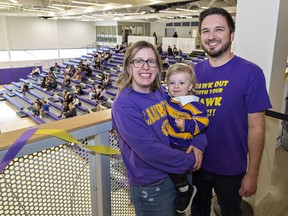 Alysha and Cameron McGregor of Alliston brought their 16-month-old son William to Homecoming 2022 at Laurier Brantford.