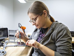 Ashley Froncisz is an electronics technician at Alpha Micro Tech Inc. in Brantford.