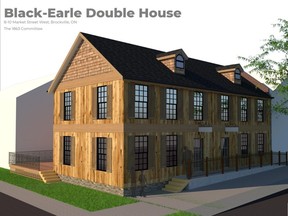 A concept drawing by IN Engineering shows a proposed revamp of the Black-Earle Double House on Market Street West. (CITY OF BROCKVILLE)