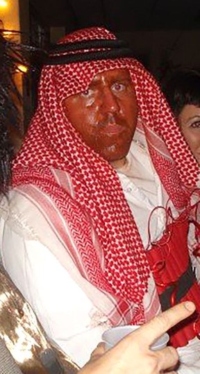 Carson Warrener said he was expressing his contempt for the terrorist group Al-Qaeda when he dressed in this Halloween costume in 2007. Facebook photo