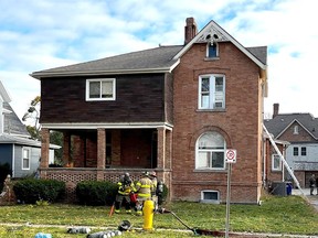 Unattended candles are blamed for causing a fire at this Dufferin Avenue home in Chatham Thursday morning that causes six occupants to suffer minor smoke inhalation. (Handout)