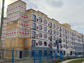The new housing complex taking shape at the corner of McConnell Avenue and Ninth Street. Photo on Wednesday, October 12, 2022, in Cornwall, Ont. Todd Hambleton/Cornwall Standard-Freeholder/Postmedia Network