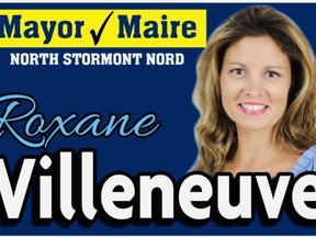 Election poster for North Stormont mayoral candidate Roxane Villeneuve.Handout/Cornwall Standard-Freeholder/Postmedia Network