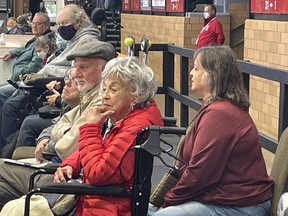 Bernice "Bunny" Galbraith (L) and daughter Cheyl Decary (R) watching the Pinty's Grand Slam action on Tuesday