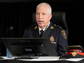 Ottawa Police Services Inspector Russell Lucas appears at the Public Order Emergency Commission, Tuesday, October 25, 2022 in Ottawa.