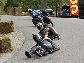 Nick Kamink of Battersea competes in a recent street luge event.
