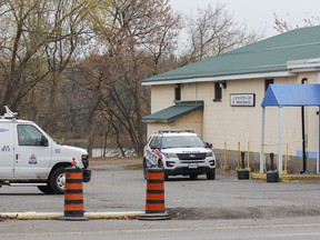 Kingston Police are still on site at Royal Canadian Legion Branch 631 on Monday, investigating a homicide after a body was found there on Friday.