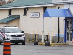 Kingston Police were still on site at Royal Canadian Legion Capt. Matthew J. Dawe Memorial Branch 631 on Monday, investigating a homicide that took place over the weekend.