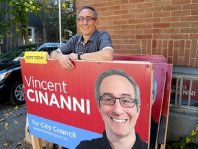 Vincent Cinanni outside his home with his election signs in the Williamsville District on Tuesday, October 25, 2022 Cinanni won his district in the Kingston Municipal Election on Monday Monday October 24, 2022.
