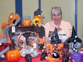 ESCEN held their annual craft fair in the school gymnasium. The fair acts as a student fundraiser and give local artisans the opportunity to show their wares. In the photo is Jo-Ann Coumbs of JoJo's Creations surrounded by a number of "stash-away" gnomes.