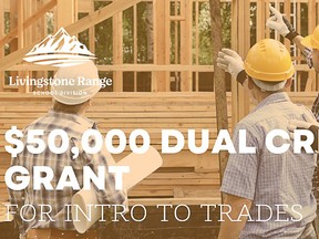 Livingstone Range School Division received a $50,000 dual credit grant for Intro to Trades, a new course being offered.