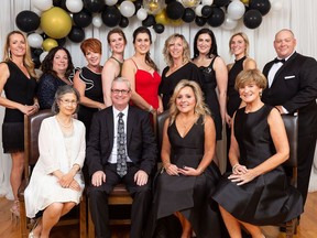 The Pembroke Regional Hospital Foundation's 2022 Black and White Gala Planning Committee consists of, back row from left, Donna Saal, Leigh Costello, Marianne Minns, Claire Johnson, Victoria Sweet, Patti Bromley, Briana Donnelly, Claire Ullrich, and Mark Williamson. In front from left, May Seto, Roger Martin, Dr. Christy Natsis, and Lisa Edmonds.