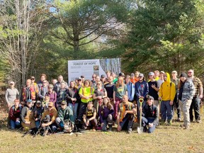 On Oct. 22 in partnership with the Kiwanis Club of Pembroke, Algonquin College and the Ontario Woodlot Association, the Canadian Association for Suicide Prevention (CASP) hosted a tree planting event in a forest near Beachburg for their inaugural Forest of Hope.