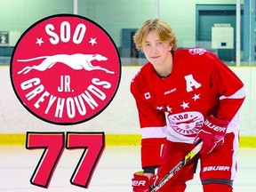 Fourteen-year-old rookie Brendan Cooke has three goals in three regular season games for the Soo Jr. Greyhounds of the Great North Under 18 Hockey League.