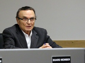 Dave Boushy, a member of the Sarnia police services board, speaks during Tuesday night's meeting at headquarters.  (Terry Bridge/Sarnia Observer)