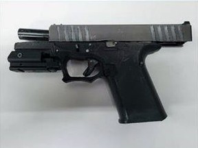 Two Sarnia residents and a youth from the Greater Toronto Area were arrested after Sarnia police said they seized a ghost gun, an untraceable weapon made with a 3D printer, while raiding a Niagara Crescent home on Aug. 5. (Sarnia police)