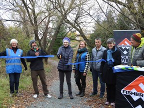 A ribbon cutting ceremony was held at the 10-year celebration and official opening of the Junction Creek Waterway Park - Fisher Wavy Trail section in Sudbury, Ont. on Thursday October 20, 2022. John Lappa/Sudbury Star/Postmedia Network