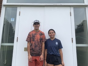 Paris District High School's Trudeau Gulati (left) captured the boys singles division and Assumption College's Valery Chan won the girls singles division at the Athletic Association of Brant, Haldimand and Norfolk junior tennis championship on Wednesday at The Dufferin Club.