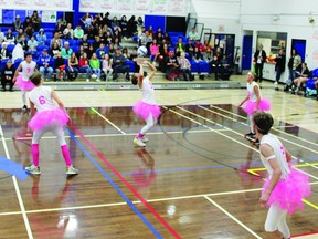 The County Central High School senior varsity boys' volleyball team dressed up as ballerinas for their two games on Friday school's home tournament, the Halloween-themed Monster Smash. The Hawks lost in the first round of playoffs on Saturday to Coaldale's Kate Andrews High School, the eventual champions.  STEPHEN TIPPER