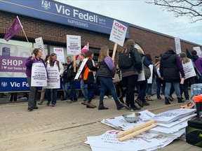 The Near North District School Board announced to its staff Friday afternoon that all of its schools would be closed Monday due to striking CUPE workers.