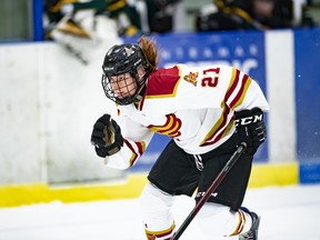 Jenna Miller in action with the Mount Allison Mounties.