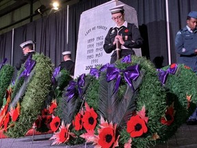A few thousand residents and local representatives attended the Remembrance Day ceremony hosted at Millennium Place on Friday, Nov. 11. Lindsay Morey/News Staff