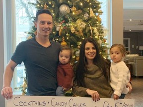 The Cunningham family - Wes, Ella, Tiffany and Aria - is shown following the 2019 Cocktails and Candycanes event. The family is hosting the 2022 event Dec. 17. (Handout/Postmedia Network)