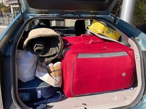 The entire belongings of one of the Ukrainian families the Ukrainian Friends in West Grey and Area are assisting. The family of three arrived in Canada with only one suitcase each and stayed in a Red Cross Hotel in Toronto, where they received some additional items, before resettling in West Grey.