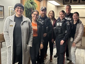 Luisa Sorrentino, executive director of Downtown Belleville BIA, (foreground) is ecstatic city council agreed to fund the Welcoming Streets program request for $140,000 to hire an additional outreach steward to help vulnerable people in the city core.