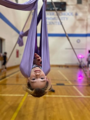 Participant Maria McCracken at the Dream Dance circus workshop.