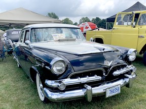 Mary and Jim MacGregor of Exeter, Ontario, own this beautiful 1955 Dodge Custom Royal Lancer, equipped with the Red Ram V8 hemi engine. It was on display at the Old Autos car show in Bothwell in early August. Peter Epp photo