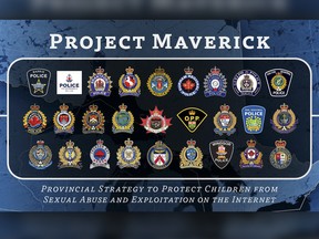 A list of the 27 different Police Services involved in Project Maverick. Submitted.