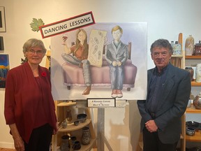 Anne Laughlin (left) and Ted Price (right) of Miracle Theatre presented the news that 'Dancing Lessons' will be this year's Miracle Theatre production.