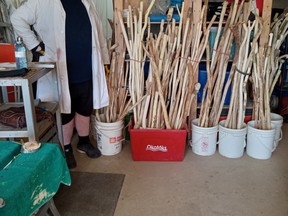 FAIM customer Dustin Rothwell's custom canes will be for sale at the FAIM Entrepreneur Market on November 19 at the High River FAIM office. Photo submitted