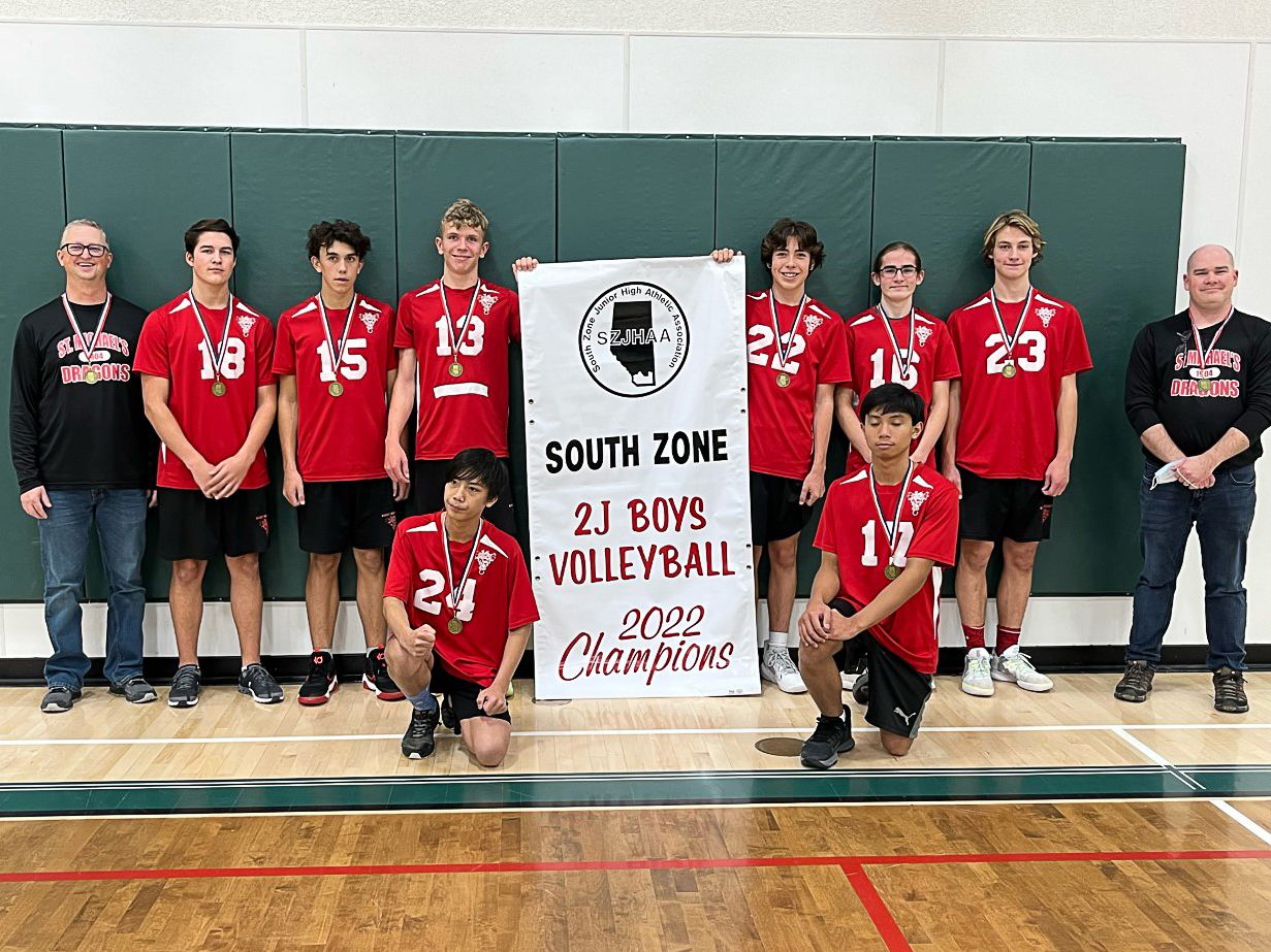 St. Michael's Dragons win championship at South Zone 2J Boys Volleyball ...
