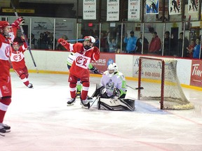 Photo by KEVIN McSHEFFREY
The Red Wings Brodie Kearns scored the teams winning goal on a double power play 10 minutes into the final frame.