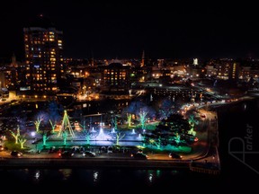 The River of Lights holiday event returns to Blockhouse Island in Brockville from Nov. 26 to Jan. 2. This year’s colourful light show will feature more music and new lighting effects. SUPPLIED