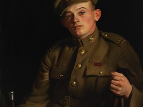 Sgt. T.W. Holmes, VC                                                          Painted by Ernest Fosbery                                                Beaverbrook Collection of War Art                          
Canadian War Museum (The Sun Times/Postmedia Network)